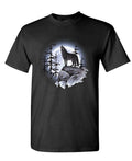 Howling Wolf Moon — Black T-Shirt — front