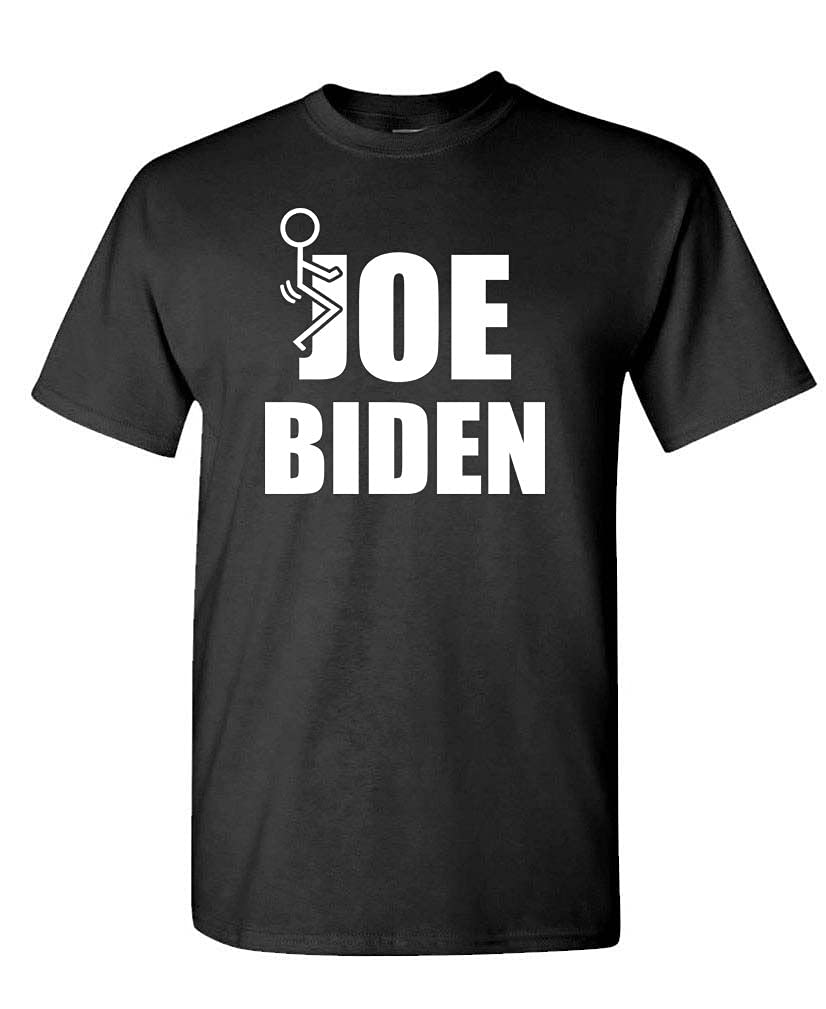 Joe Biden Stick Figure — Black T-Shirt — front
