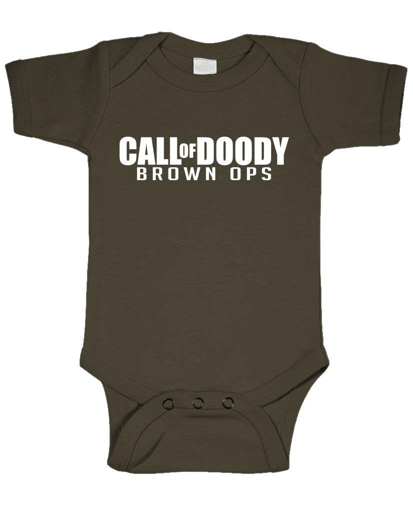 Call of Doody Brown Ops — Chocolate Infant Bodysuit — front