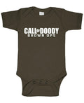 Call of Doody Brown Ops — Chocolate Infant Bodysuit — front