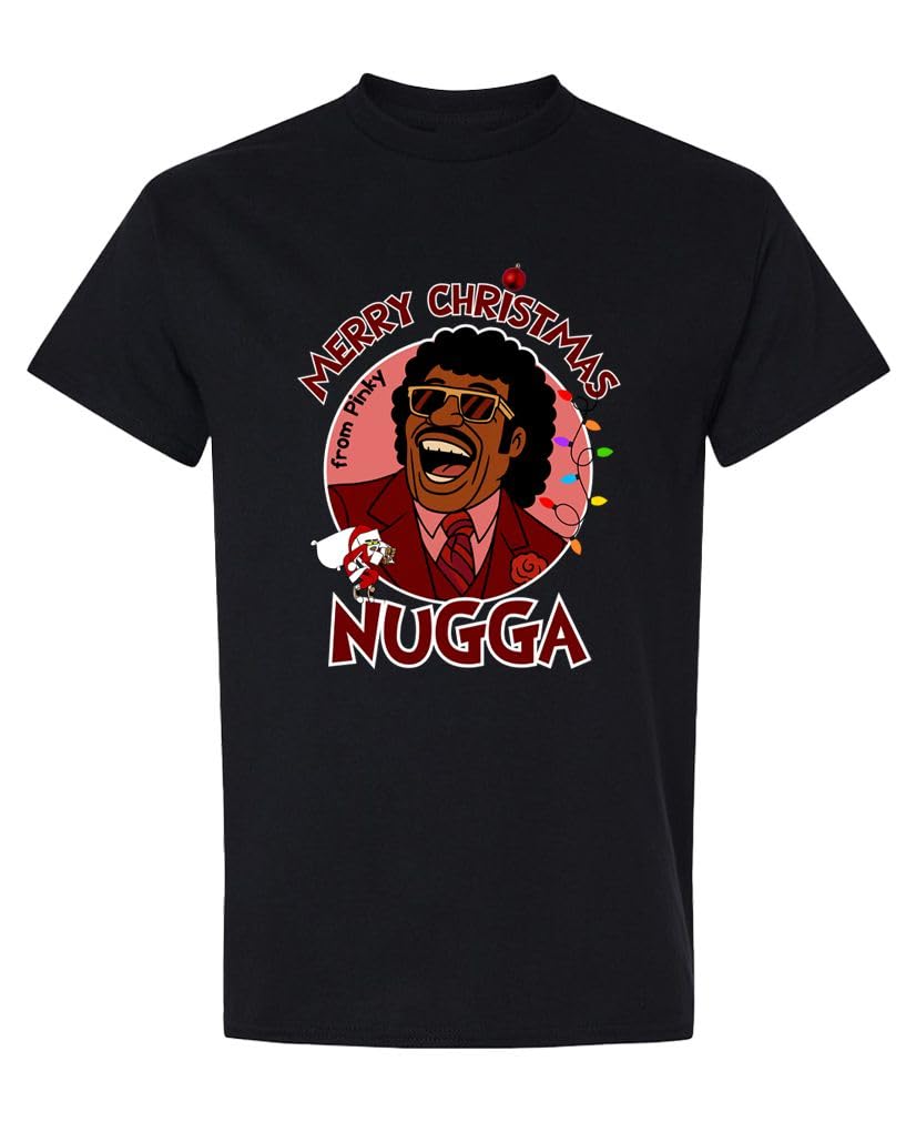 Merry Christmas Nugga — Black T-Shirt — front