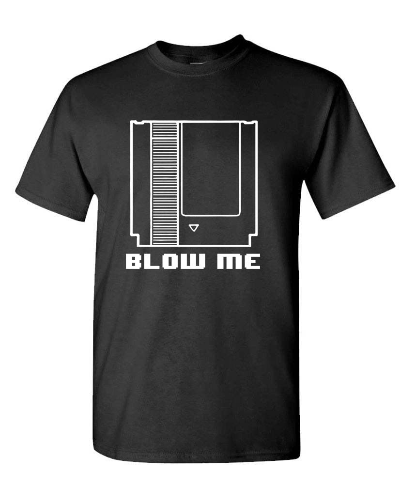 Blow Me Game Cartridge — Black T-Shirt — front