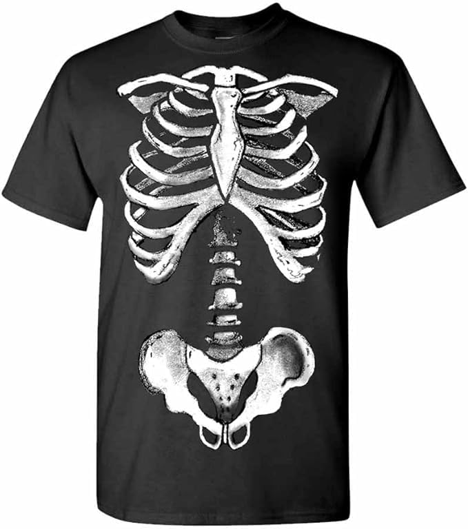 Skeleton Rib Cage — Black T-Shirt — front