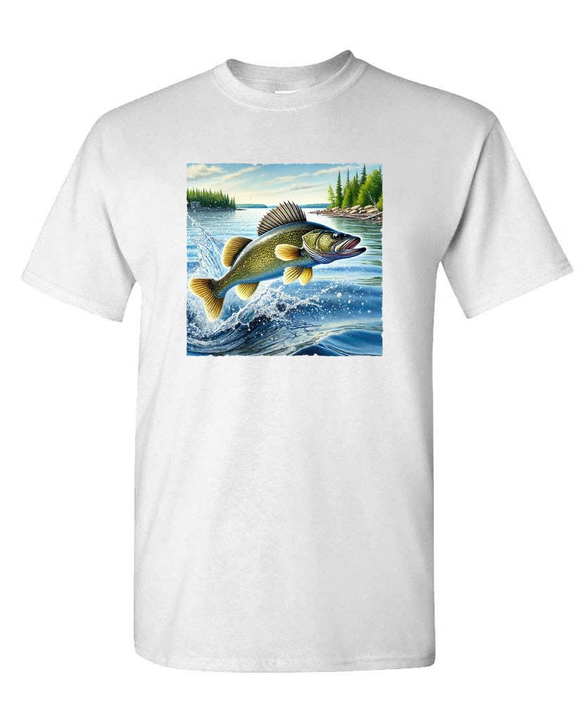 Walleye Fish — White T-Shirt — front