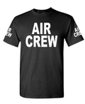 Air Crew Front and Sleeve Lettering — Black T-Shirt — front