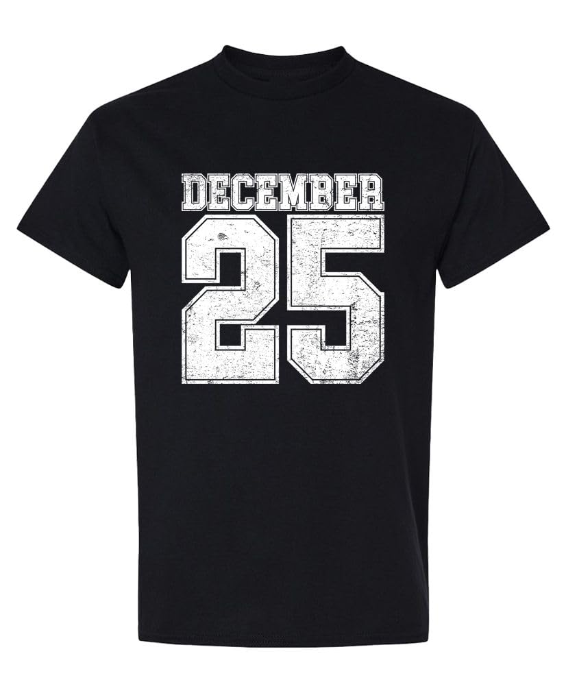 December 25 White Jersey — Black T-Shirt — front