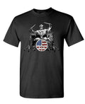 Lincoln on Drums — Black T-Shirt — front