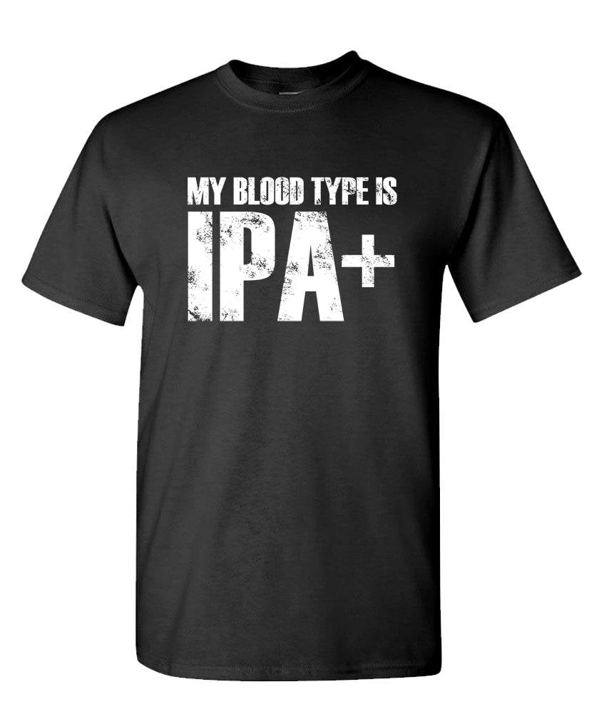 My Blood Type Is IPA — Black T-Shirt — front