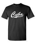 Cuba Script — Black T-Shirt — front