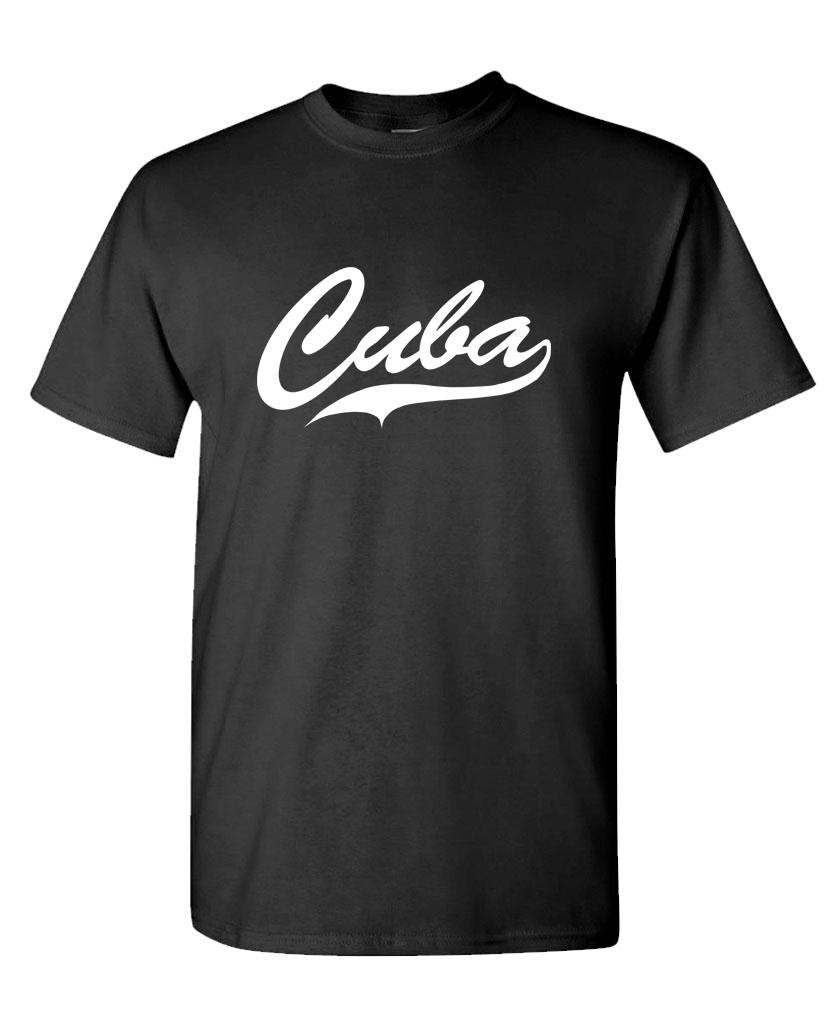 Cuba Script — Black T-Shirt — front