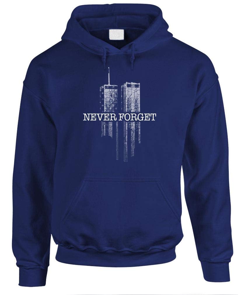 Never Forget Twin Towers — Navy Hoodie — front