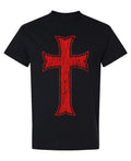 Knights Templar Cross Ephesians 6:11 — Black T-Shirt — front