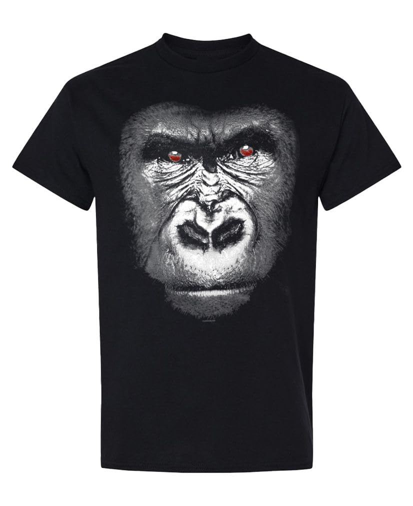 Silverback Gorilla Portrait — Black T-Shirt — front