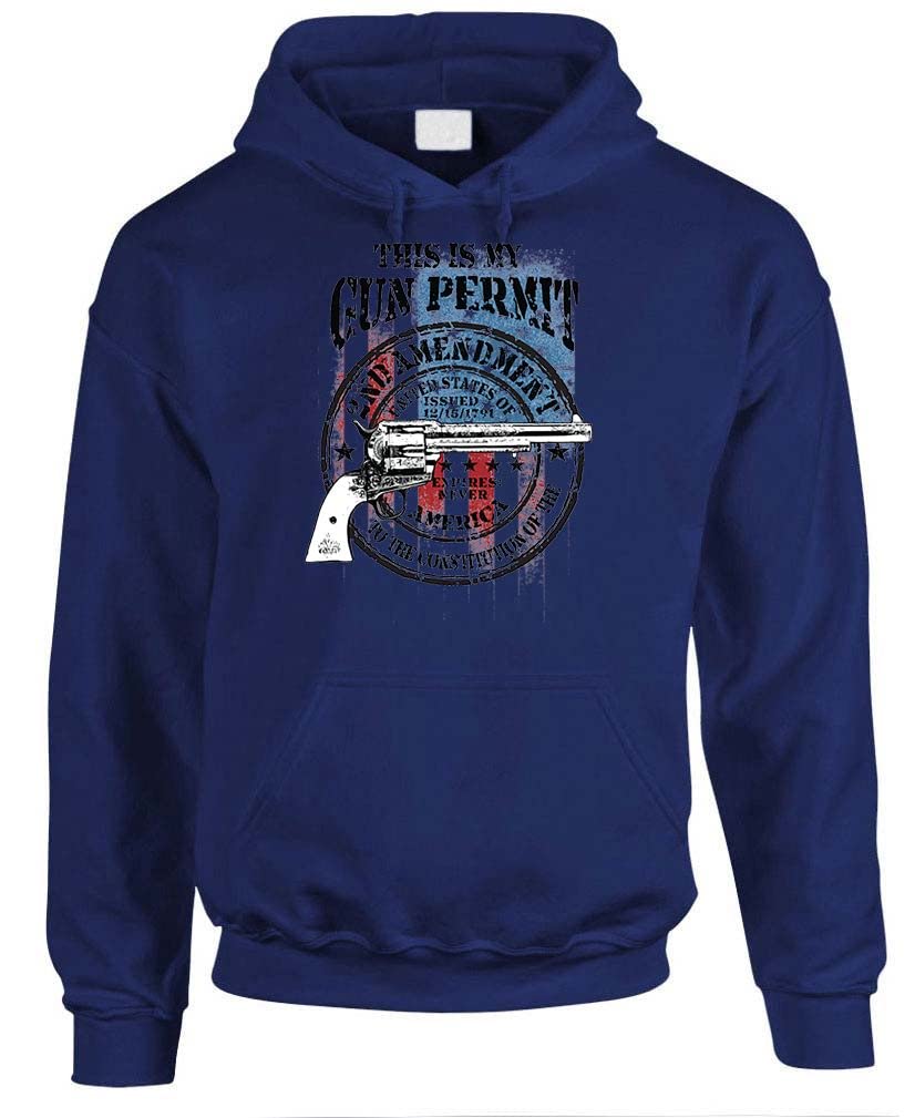 This Is My Gun Permit — Navy Hoodie — front
