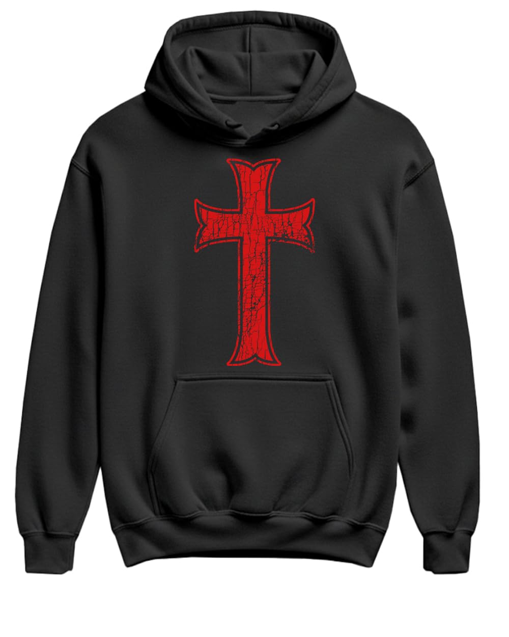 Knights Templar Cross Ephesians 6:11 — Black Hoodie — front