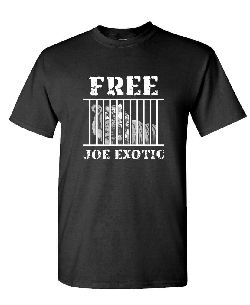 Free Joe Exotic — Black T-Shirt — front