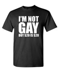 I'm Not Gay But Twenty Is Twenty — Black T-Shirt — front