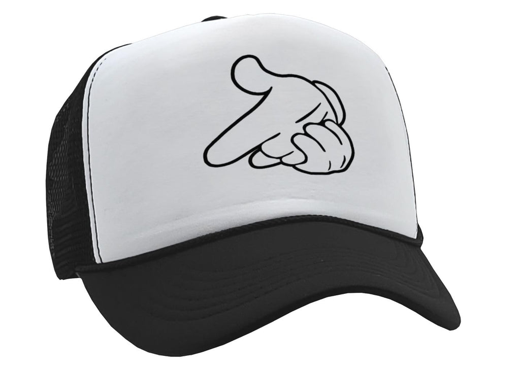 Finger Guns — Black Trucker Hat — front
