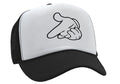 Finger Guns — Black Trucker Hat — front