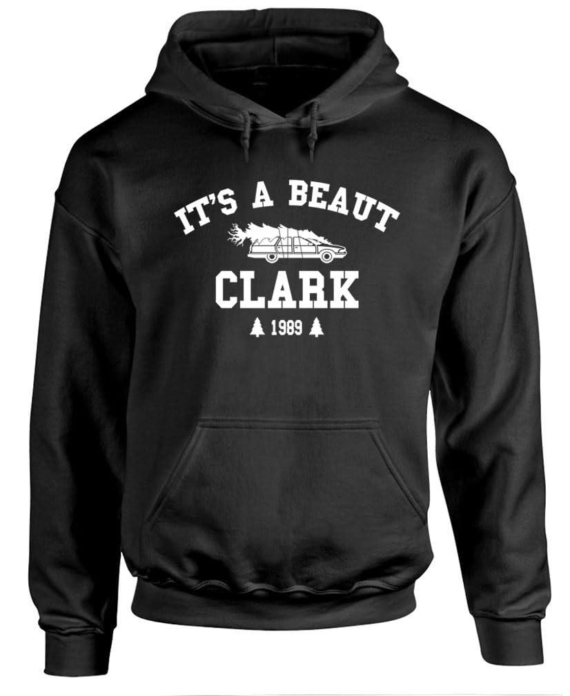 It's a Beaut Clark Funny Christmas Tree — Black Hoodie — front