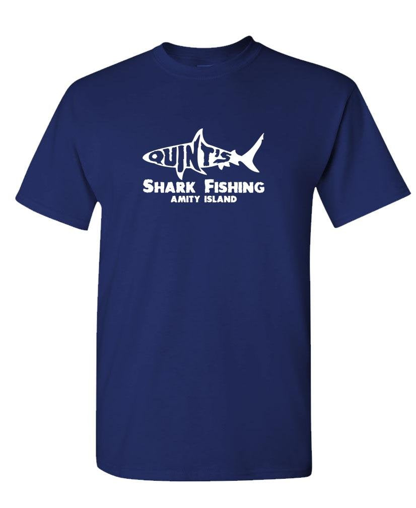 Quint's Shark Fishing — Navy T-Shirt — front