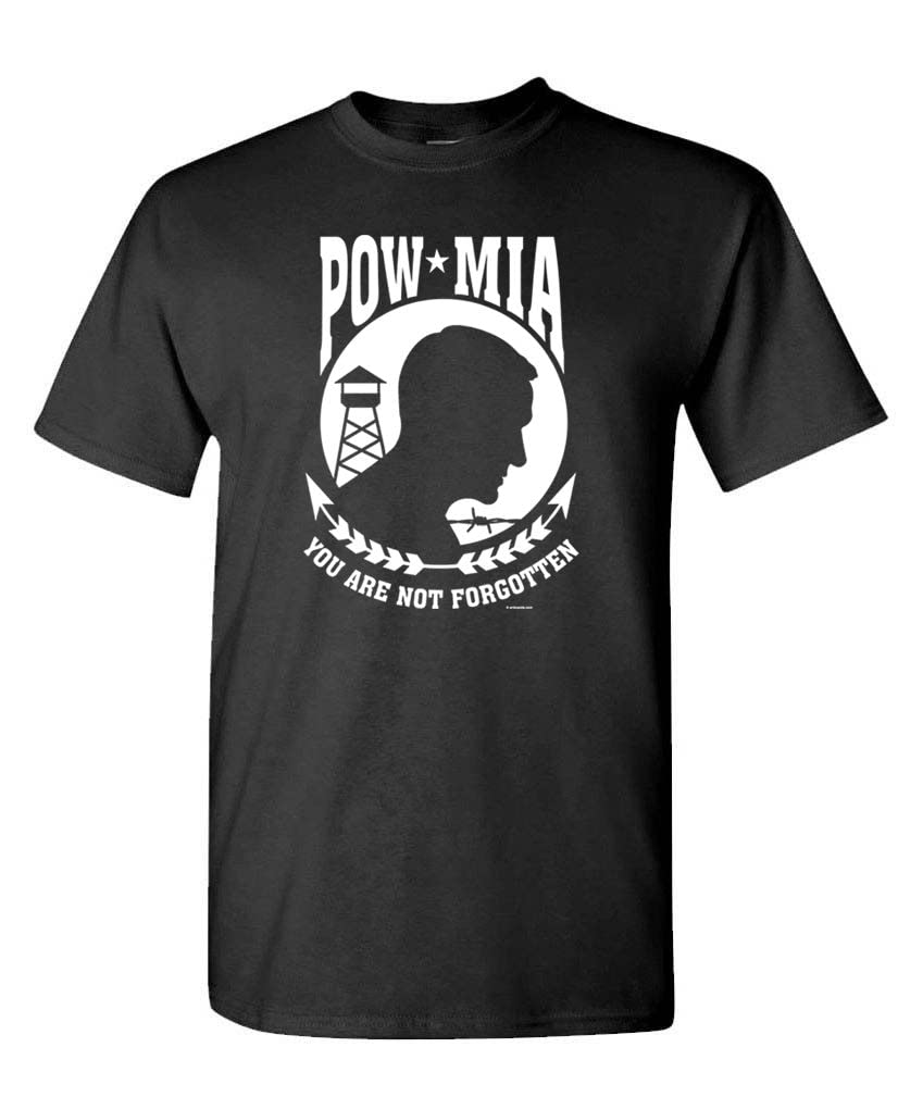 POW MIA You Are Not Forgotten — Black T-Shirt — front