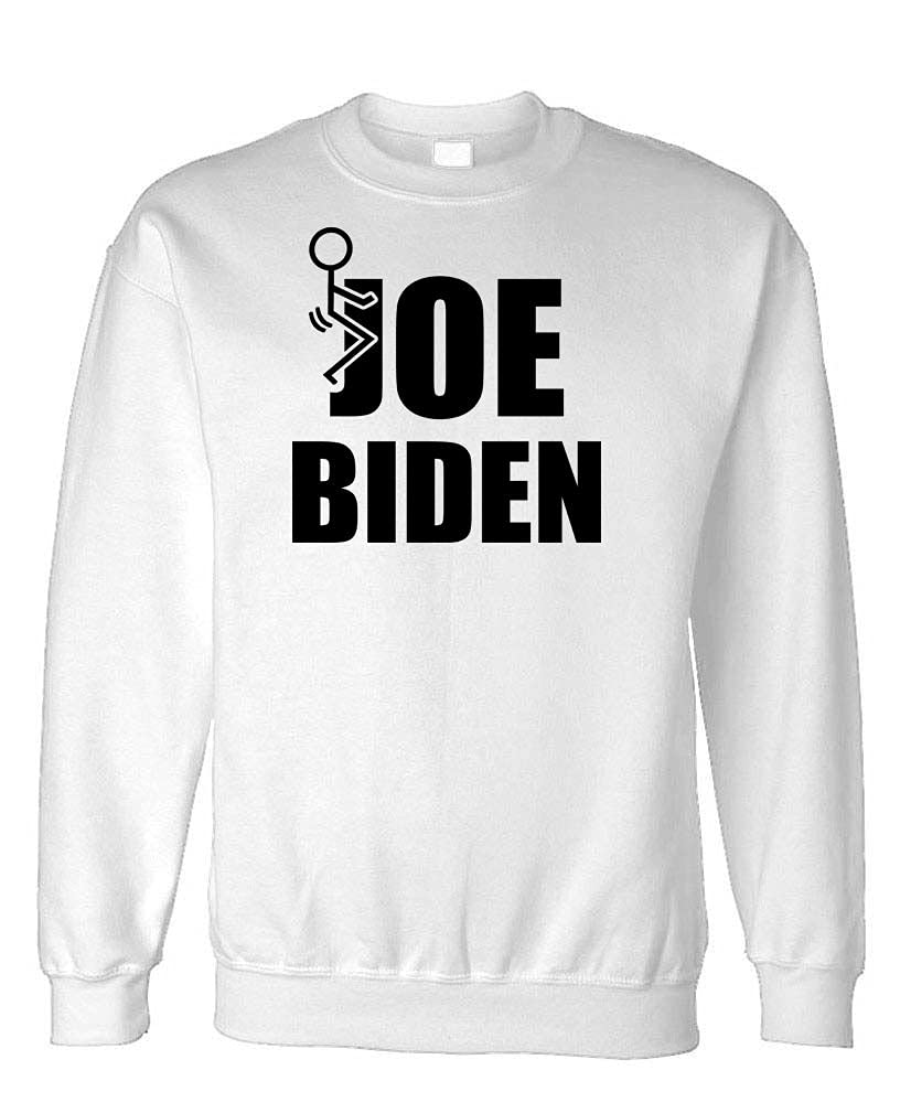 Joe Biden Stick Figure — White Sweatshirt — front