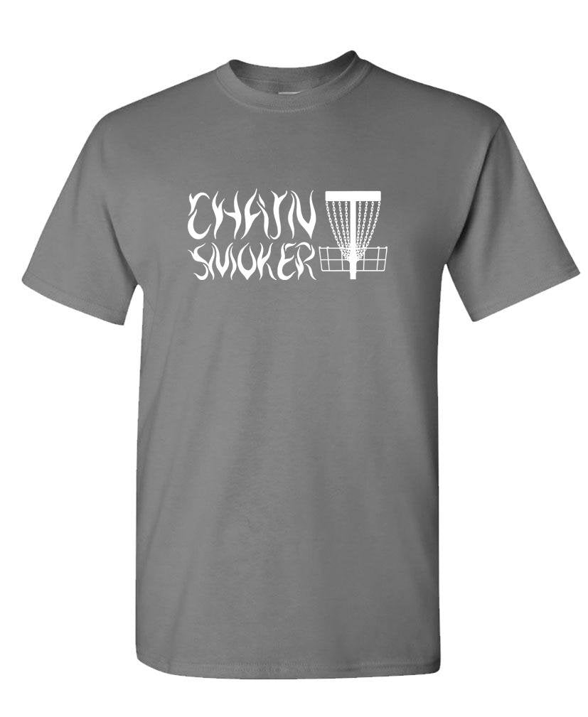 Chain Smoker Disc Golf — Charcoal T-Shirt — front