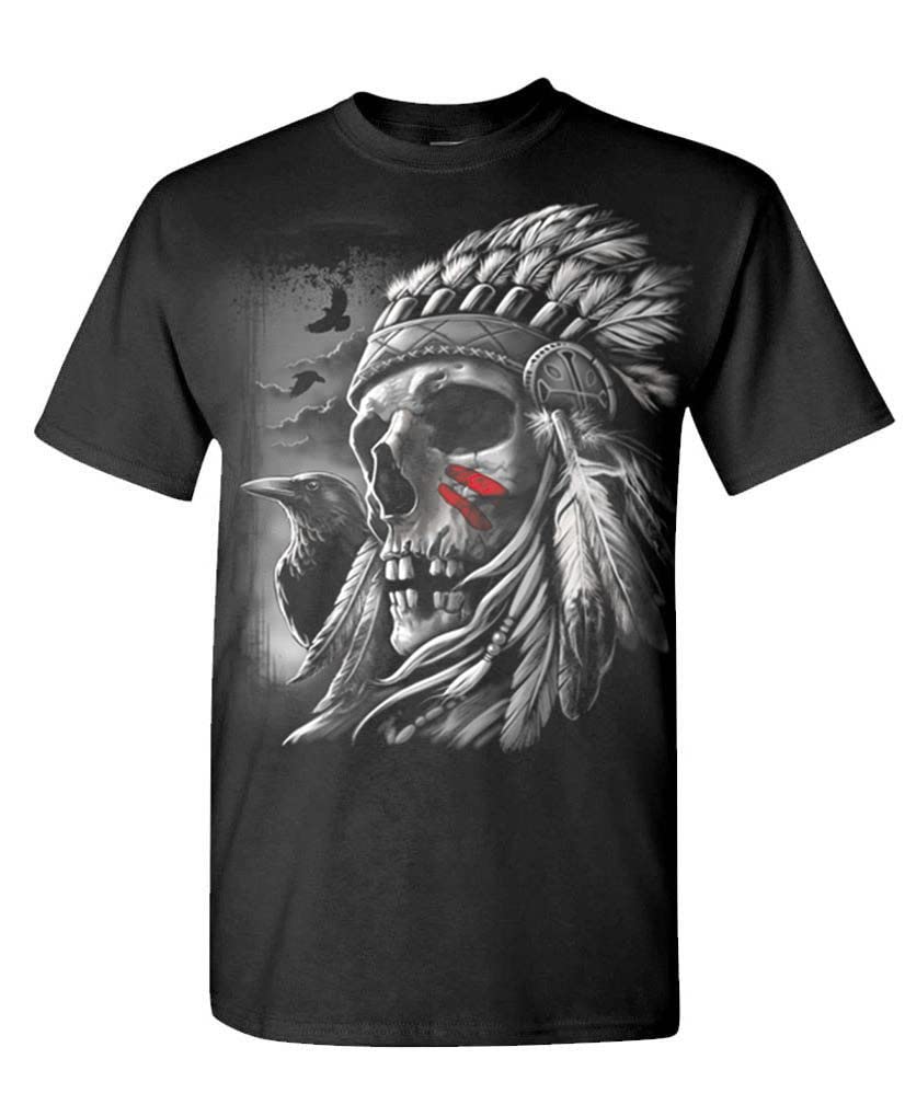 Chief Skull — Black T-Shirt — front