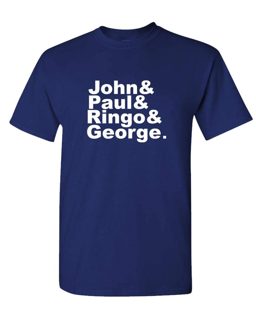John Paul Ringo George Names — Navy T-Shirt — front