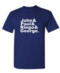 John Paul Ringo George Names — Navy T-Shirt — front