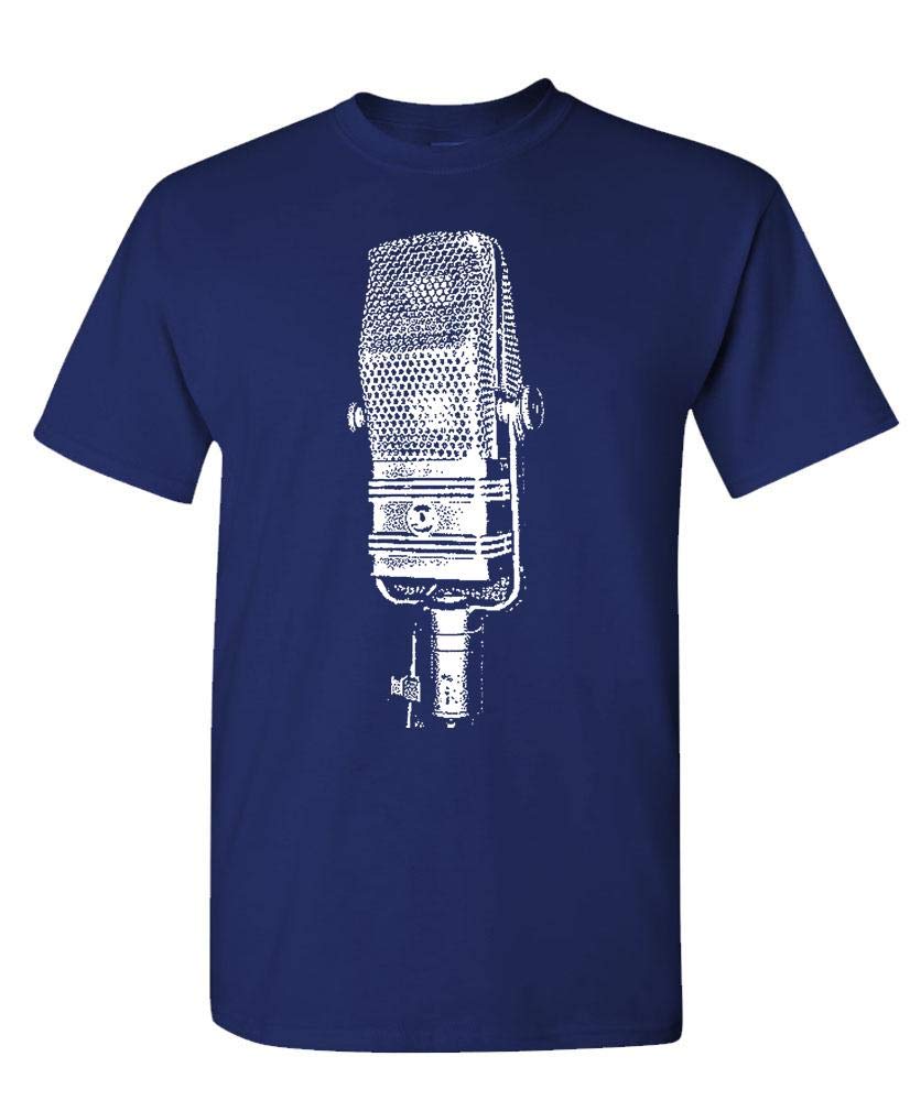 Vintage Microphone — Navy T-Shirt — front