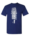Vintage Microphone — Navy T-Shirt — front