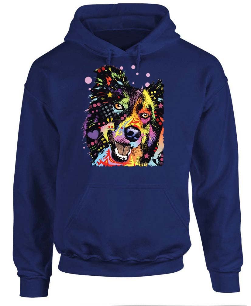 Border Collie — Navy Hoodie — front