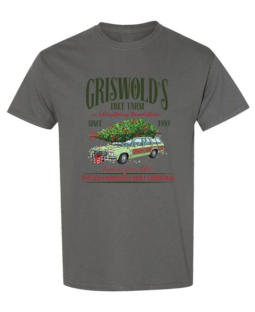 Hilarious Griswold's Tree Farm Christmas — Charcoal T-Shirt — front