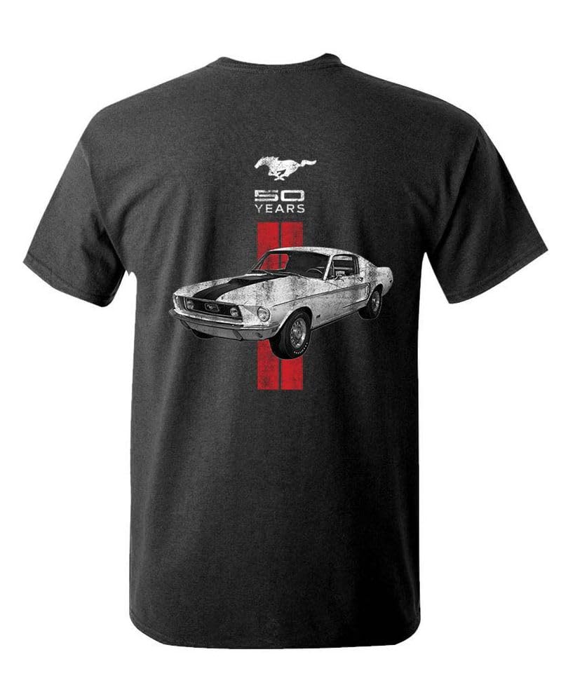 50 Years of Ford Mustang — Black T-Shirt — rear view 1