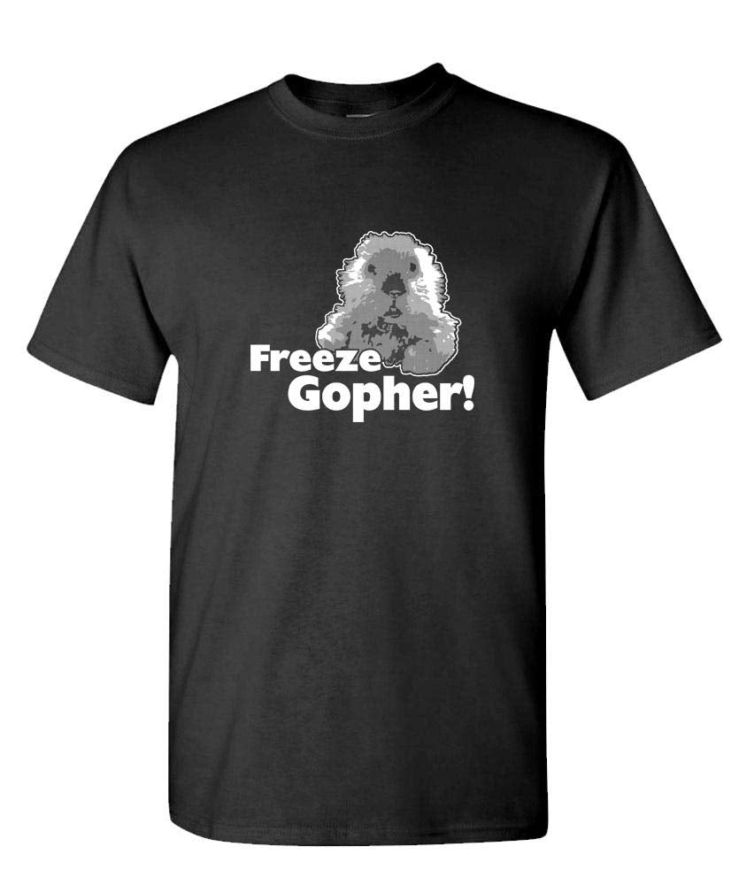 Freeze Gopher — Black T-Shirt — front