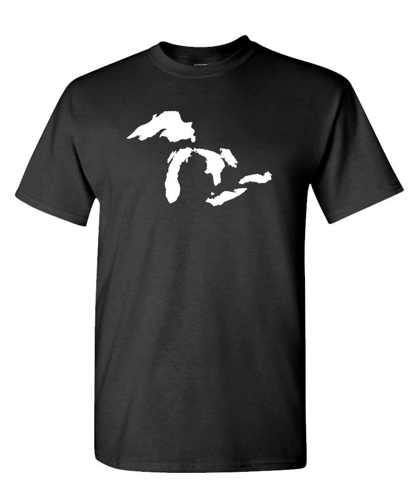 Great Lakes Silhouette — Black T-Shirt — front