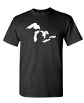 Great Lakes Silhouette — Black T-Shirt — front
