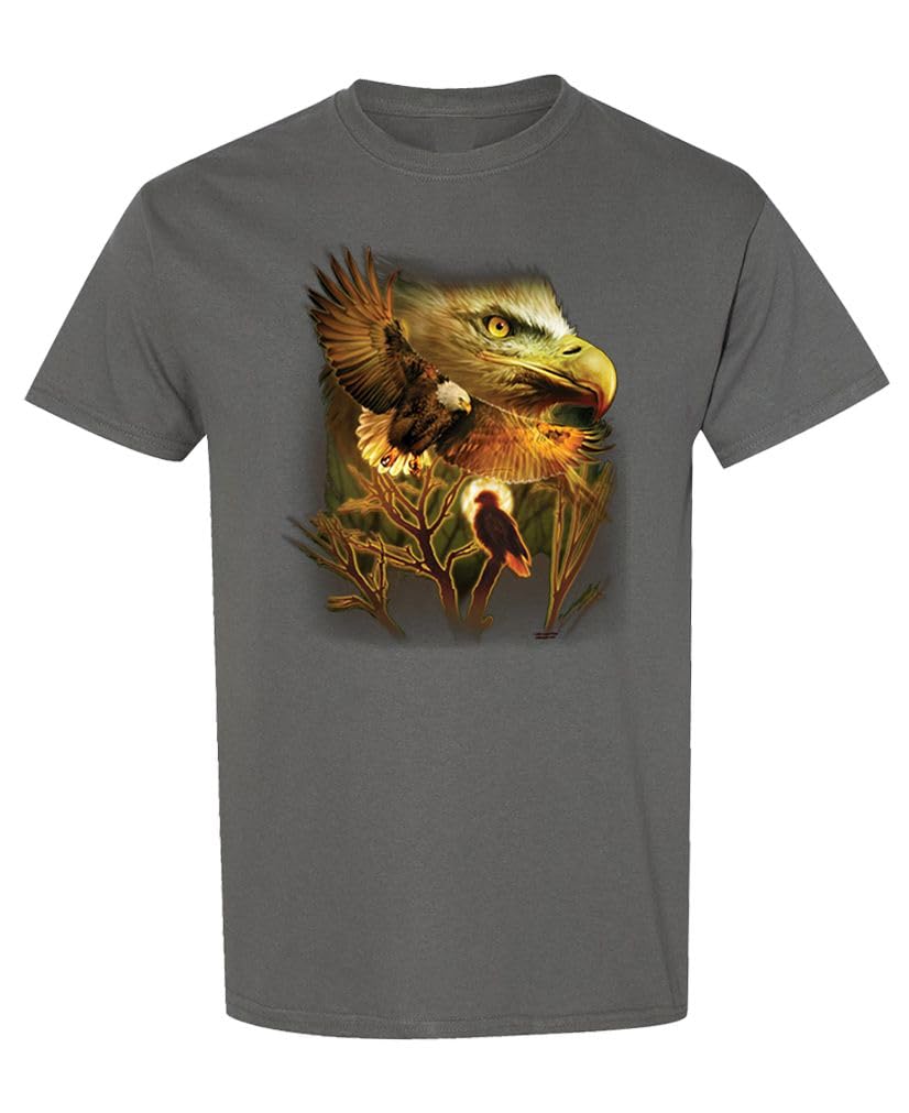 Bald Eagle Portrait — Charcoal T-Shirt — front