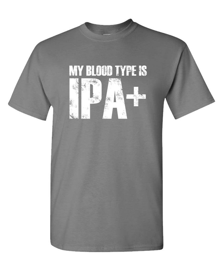 My Blood Type Is IPA — Charcoal T-Shirt — front