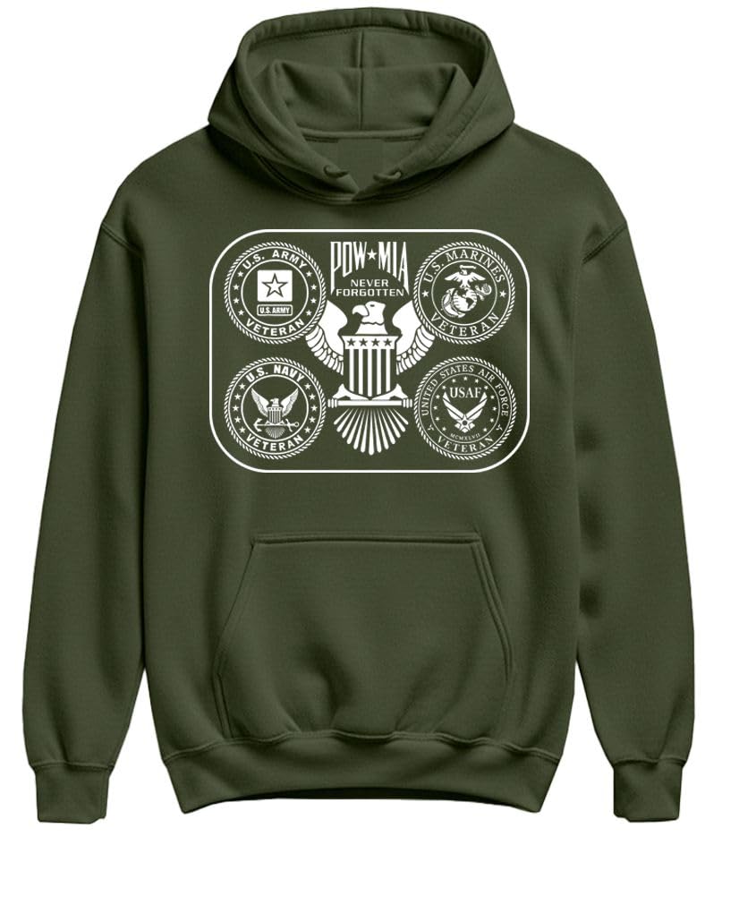 POW MIA You Are Not Forgotten — Military Green Hoodie — front
