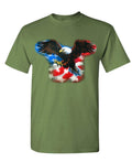 American Flag Eagle — Military Green T-Shirt — front