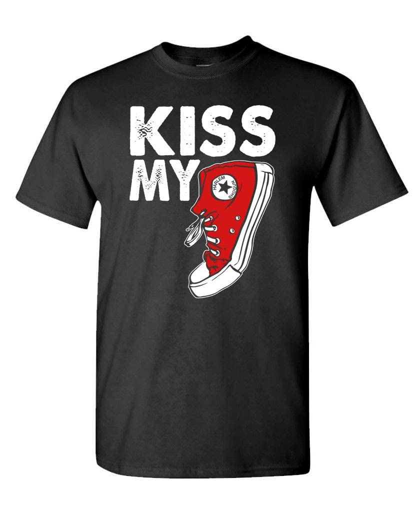 Kiss My Sneaker — Black T-Shirt — front