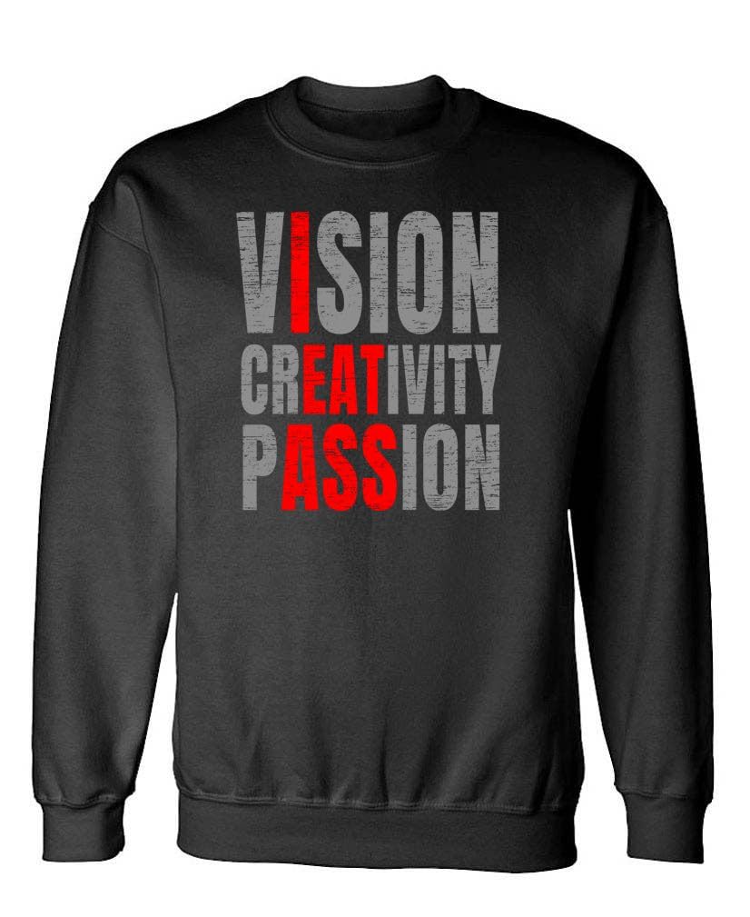 Vision Creativity Passion — Black Sweatshirt — front