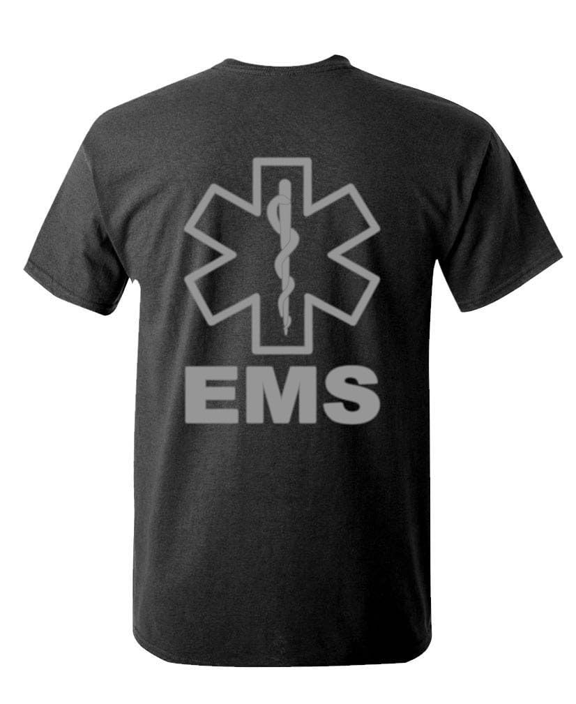 EMS Star of Life — Black T-Shirt — back 1