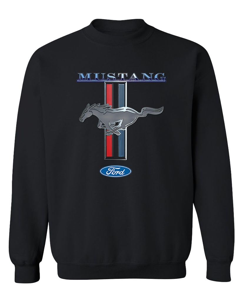 Ford Mustang Pony Stripe — Black Sweatshirt — front