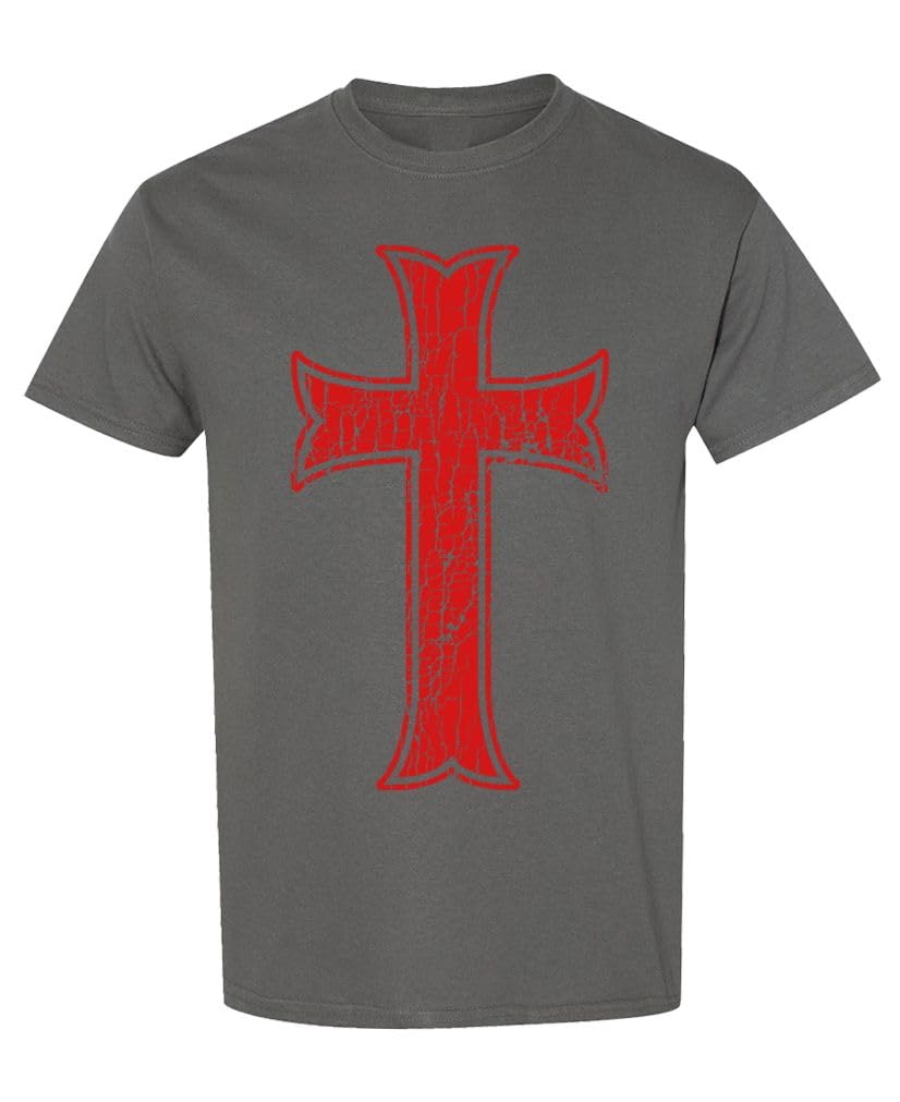 Knights Templar Cross Ephesians 6:11 — Charcoal T-Shirt — front