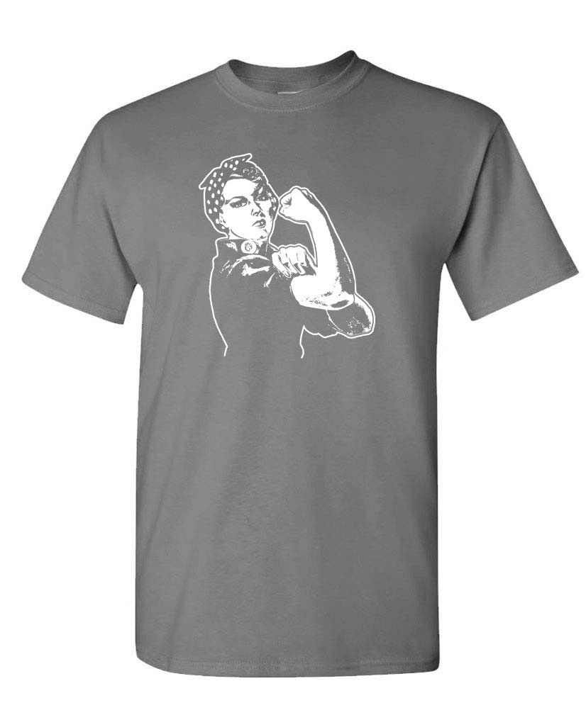 Rosie Riveter Illustration — Charcoal T-Shirt — front
