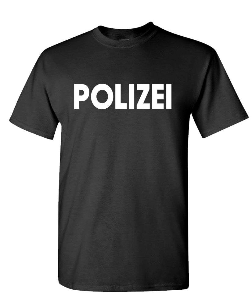 Polizei Lettering — Black T-Shirt — front